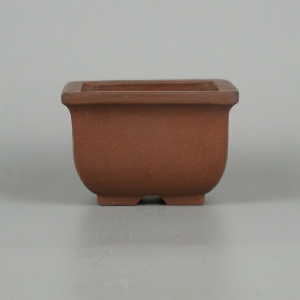 中古 盆栽鉢 落款なし 小鉢 長辺 約 7.7cm 正方鉢 外縁 泥物  中古鉢 m1198406487