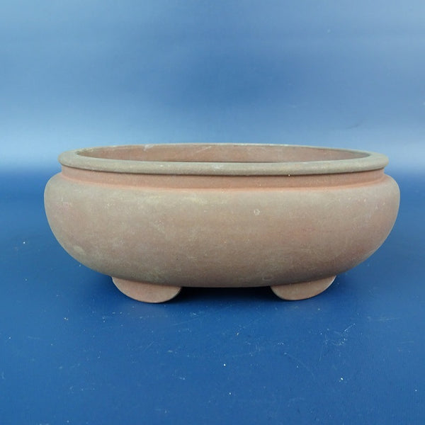 中古盆栽鉢 中国宜興 小型 長辺 約12.5cm 楕円鉢 袋式 泥物 中国鉢  中古鉢 u1198427371