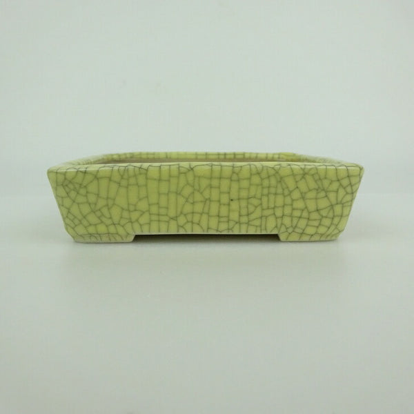 中古盆栽鉢 青香 小型 長辺 約 12.2cm 長方鉢 貫入 釉薬  中古鉢 l1198411176