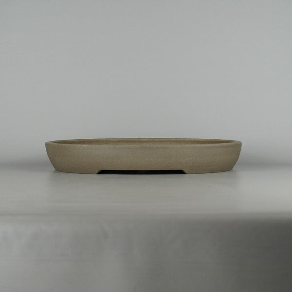 中古盆栽鉢 常滑 喜仙 中型 長辺 約38.3cm 楕円鉢 泥物  中古鉢 b1198420625