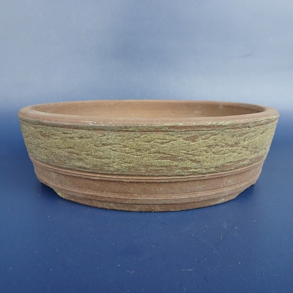 中古盆栽鉢 常滑 陶陽 小型 長辺 約13.3cm 丸鉢下帯 模様入り  中古鉢 b1198422271