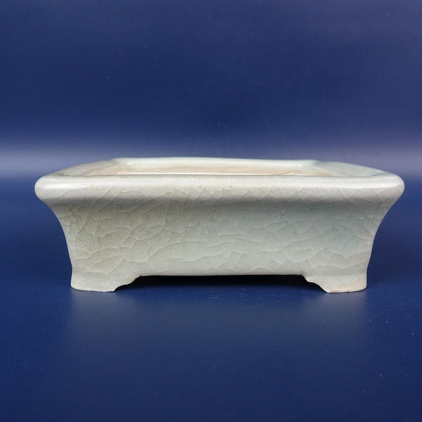 中古盆栽鉢 景舟 小鉢 長辺 約9cm 長方鉢 外縁 釉薬  中古鉢 n1198405247