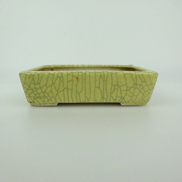 中古盆栽鉢 青香 小型 長辺 約 12.5cm 長方鉢 貫入 釉薬  中古鉢 e1198414271