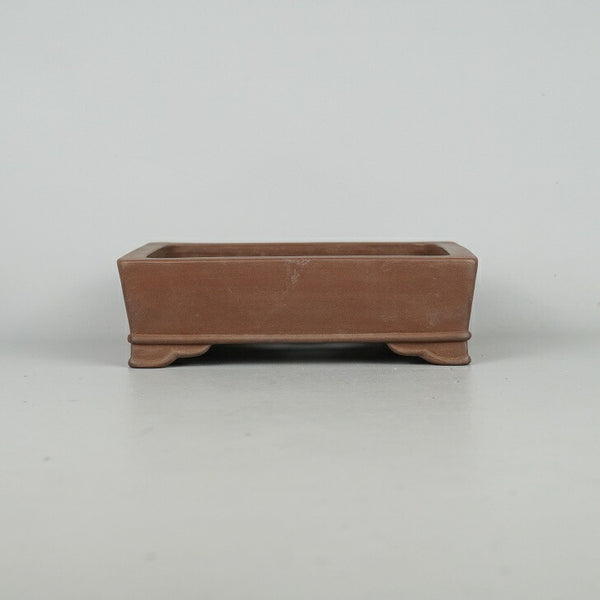 中古 盆栽鉢 常滑 旭清 小型 長辺 約 16cm 長方鉢 下帯 泥物  中古鉢 j1198420051