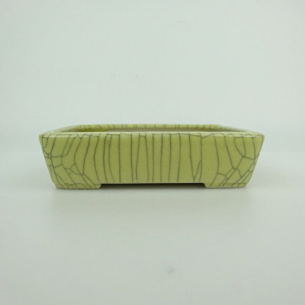 中古盆栽鉢 青香 小型 長辺 約 12.2cm 長方鉢 貫入 釉薬  中古鉢 l1198410178