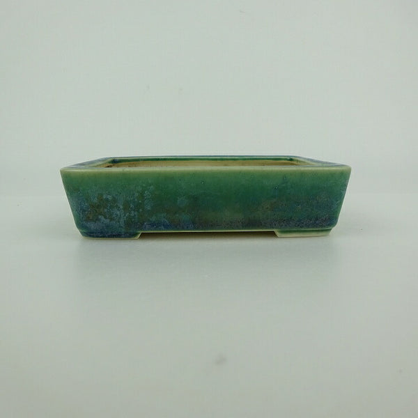 中古盆栽鉢 青香 小型 長辺 約 11.8cm 長方鉢 釉薬  中古鉢 h1198428258