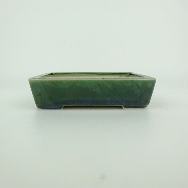 中古盆栽鉢 青香 小型 長辺 約 12cm 長方鉢 釉薬  中古鉢 o1198421884