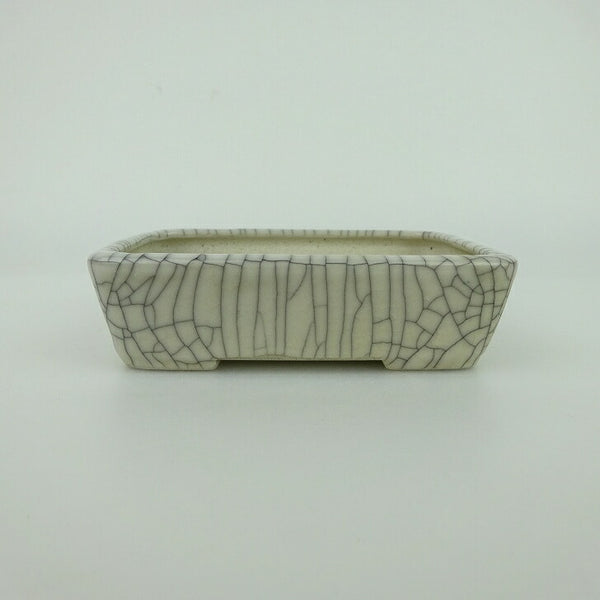 中古盆栽鉢 青香 小鉢 長辺 約9.5cm 長方鉢 貫入 釉薬  中古鉢 u1198425486