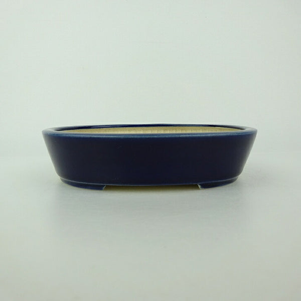 中古盆栽鉢 青香 小型 長辺 約 14.8cm 楕円鉢 釉薬  中古鉢 x1198410541