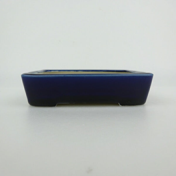 中古盆栽鉢 青香 小型 長辺 約 11.9cm 長方鉢 釉薬  中古鉢 s1198415925