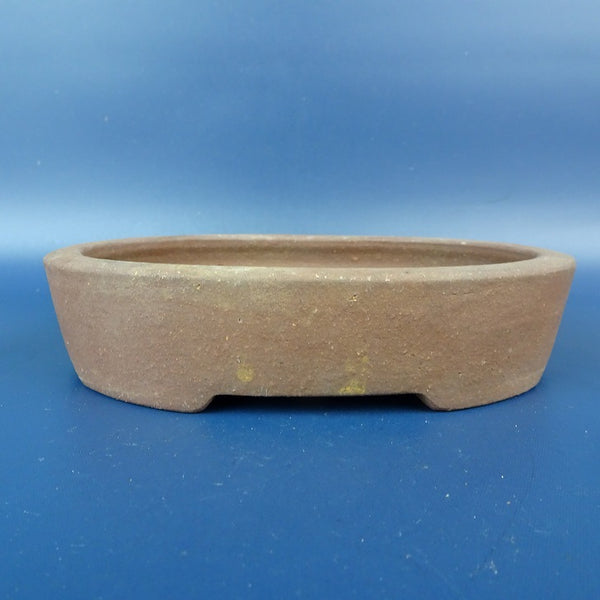 中古盆栽鉢 峯山 小型 長辺 約14.5cm 楕円鉢 泥鉢  中古鉢 v1198439074