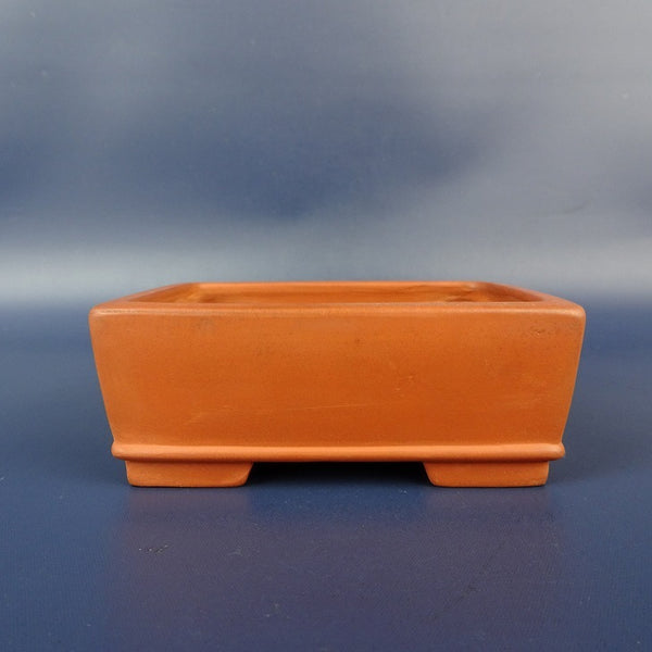 中古盆栽鉢 碧翠 小鉢 長辺 約9.8cm 長方鉢 下帯 泥物  中古鉢 f1198411673