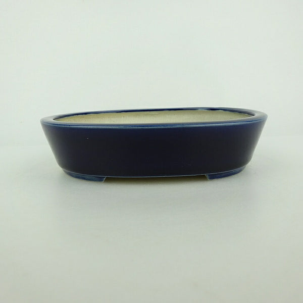 中古盆栽鉢 青香 小型 長辺 約 14.8cm 楕円鉢 釉薬  中古鉢 q1198414862