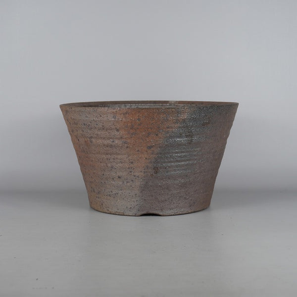 中古盆栽鉢 常滑 松下 凡才 中型 長辺 約 29cm 丸鉢 泥物  中古鉢 k1198404942