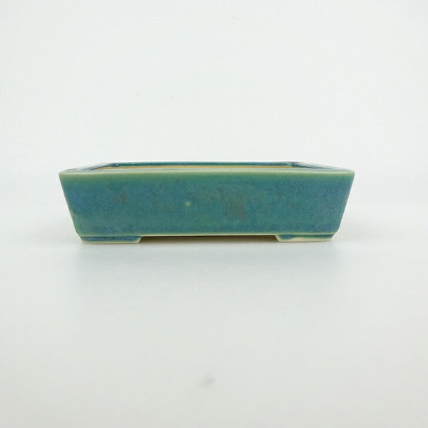 中古盆栽鉢 青香 小型 長辺 約 12cm 長方鉢 釉薬  中古鉢 b1198419027