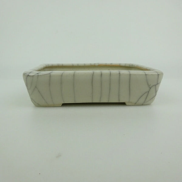 中古盆栽鉢 青香 小型 長辺 約 11.9cm 長方鉢 貫入 釉薬  中古鉢 x1198411288