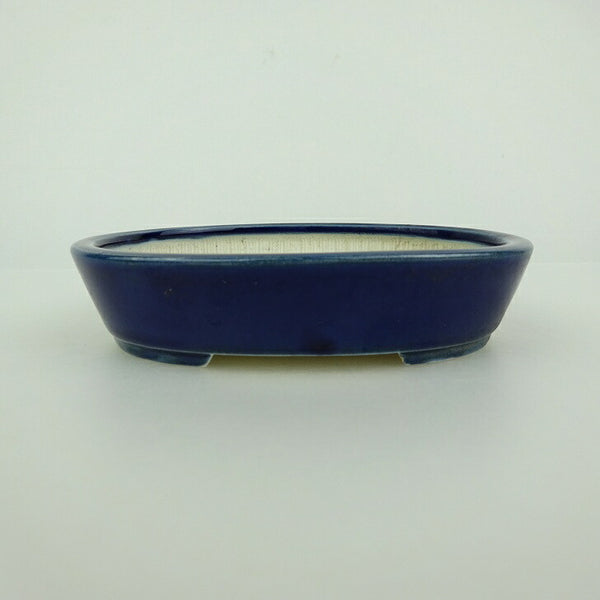 中古盆栽鉢 青香 小鉢 長辺 約10cm 楕円鉢 釉薬  中古鉢 1198410301