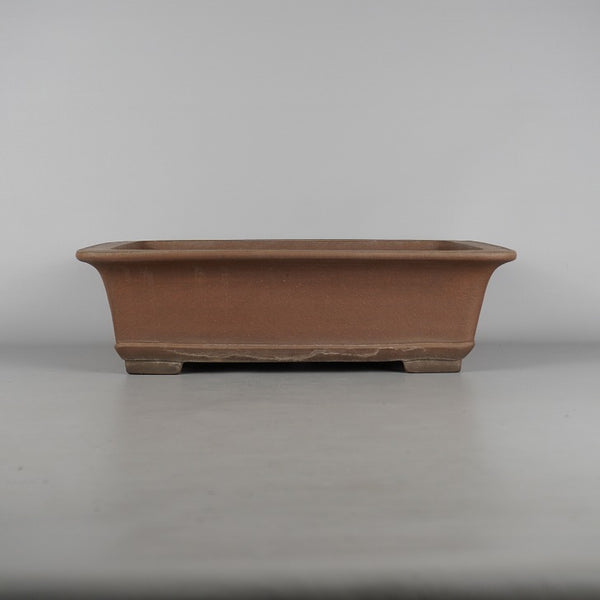 中古 盆栽鉢 常滑 中野 裕士 中型 長辺 約 37.8cm 長方鉢 外縁 下帯 泥物  中古鉢 c1198413560