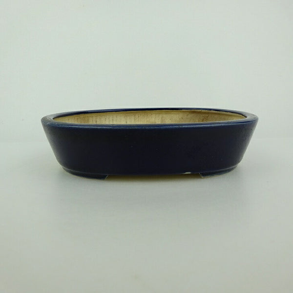 中古盆栽鉢 青香 小型 長辺 約 15cm 楕円鉢 釉薬  中古鉢 g1198423950