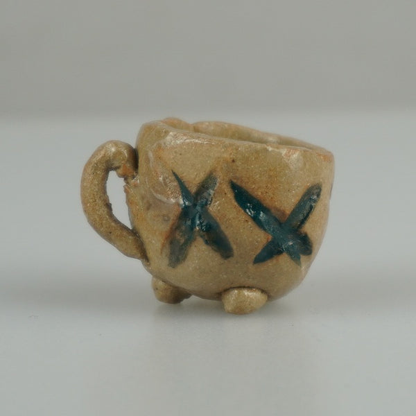 中古 盆栽鉢 落款なし 豆鉢 長辺 約 3.3cm カップ型 鉢 釉薬 ミニ鉢 観賞用  中古鉢 x1198414725