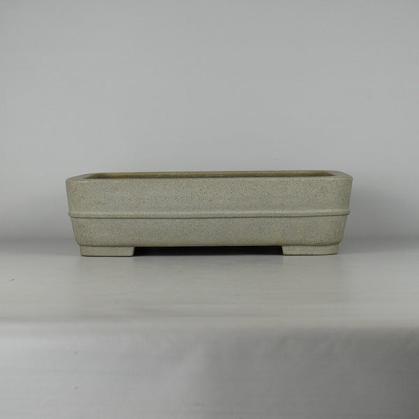 中古盆栽鉢 常滑 誠山造 中型 長辺 約38cm 長方鉢 中帯 泥物  中古鉢 e1198414016