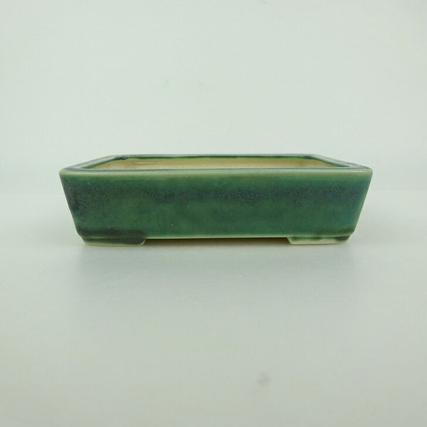 中古 盆栽鉢 青香 小型 長辺 約 12cm 長方鉢 釉薬  中古鉢 g1198421869