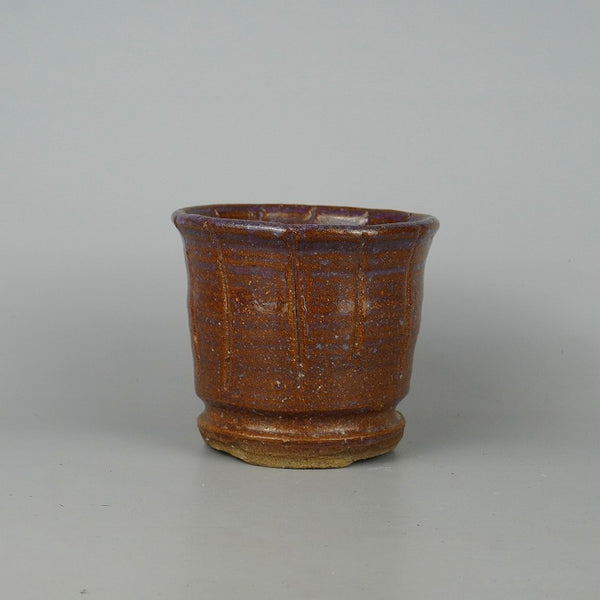 中古 盆栽鉢 禎山 小型 長辺 約13cm 丸鉢 釉薬  中古鉢 k1198410932