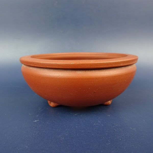 中古盆栽鉢 常滑 一陶園 小鉢 長辺 約 7.3cm 丸鉢 雲足 泥物  中古鉢 m1198413102