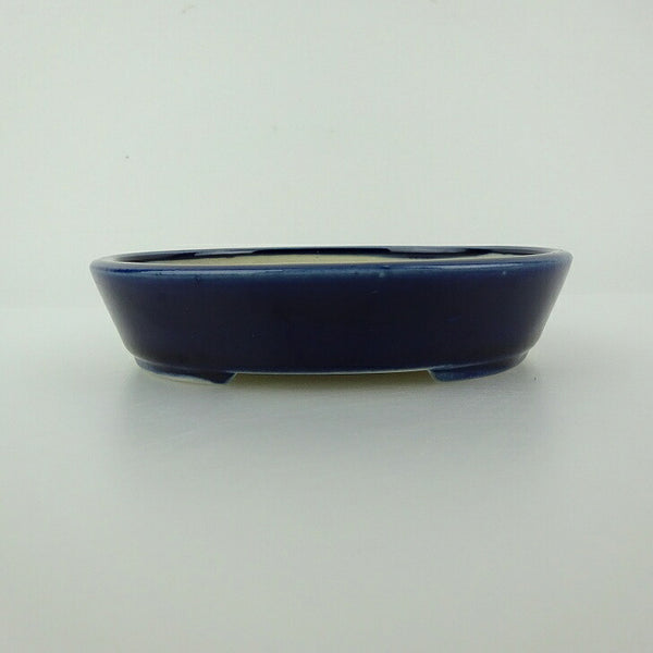 中古 盆栽鉢 青香 小型 長辺 約 12cm 楕円鉢 釉薬  中古鉢 n1198414502