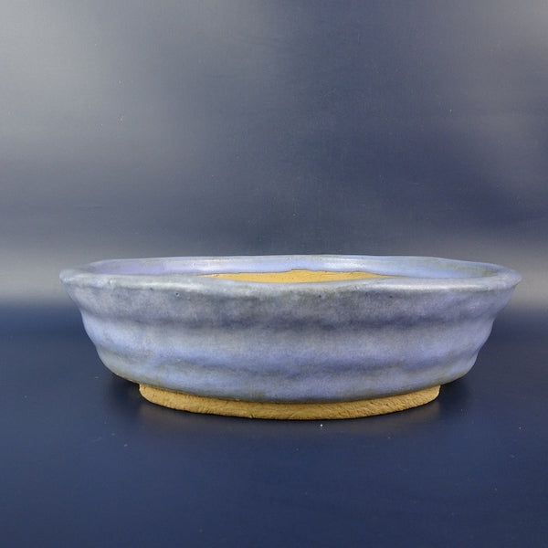 中古盆栽鉢 常滑 竜岳造 中型 長辺 約23cm 丸鉢 釉薬  中古鉢 l1198405346