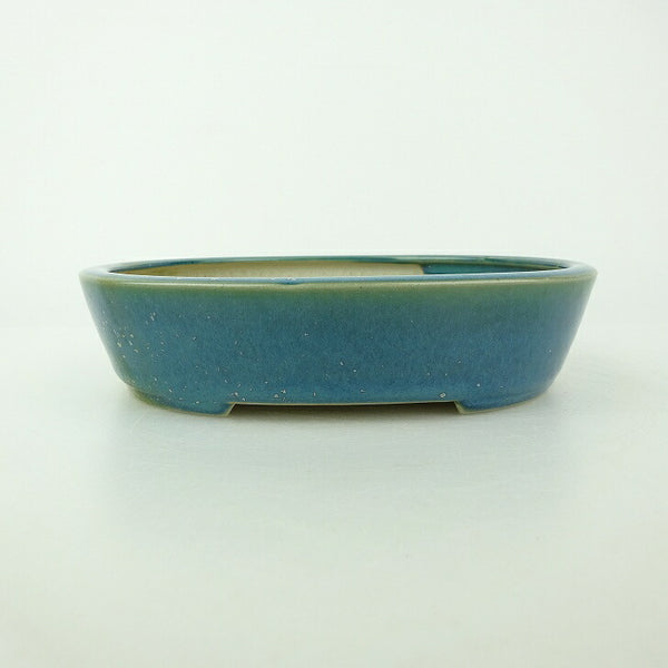 中古盆栽鉢 青香 小型 長辺 約 14.5cm 楕円鉢 釉薬  中古鉢 d1198420439