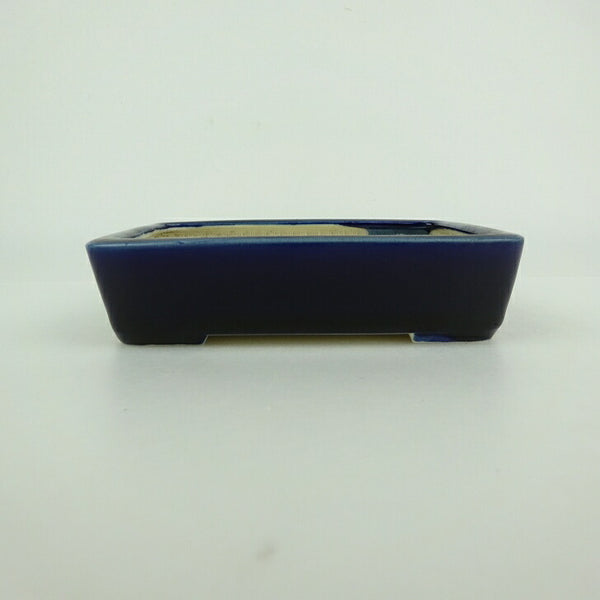 中古盆栽鉢 青香 小型 長辺 約 12.2cm 長方鉢 釉薬  中古鉢 t1198404990