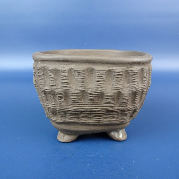 中古盆栽鉢 神戸 小鉢 長辺 約7.2cm 正方鉢 泥鉢  中古鉢 n1198409934