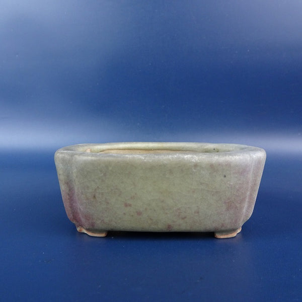 中古盆栽鉢 町直 今岡町直 小鉢 長辺 約 9.4cm 長方鉢 隅入 釉薬  中古鉢 r1198405191