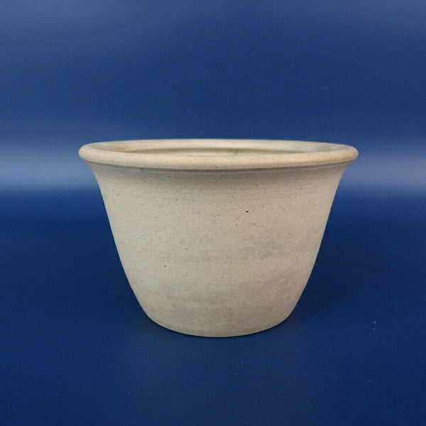 中古 盆栽鉢 青風 小鉢 長辺 約8.1cm 丸鉢 外縁 泥鉢  中古鉢 l1198413414