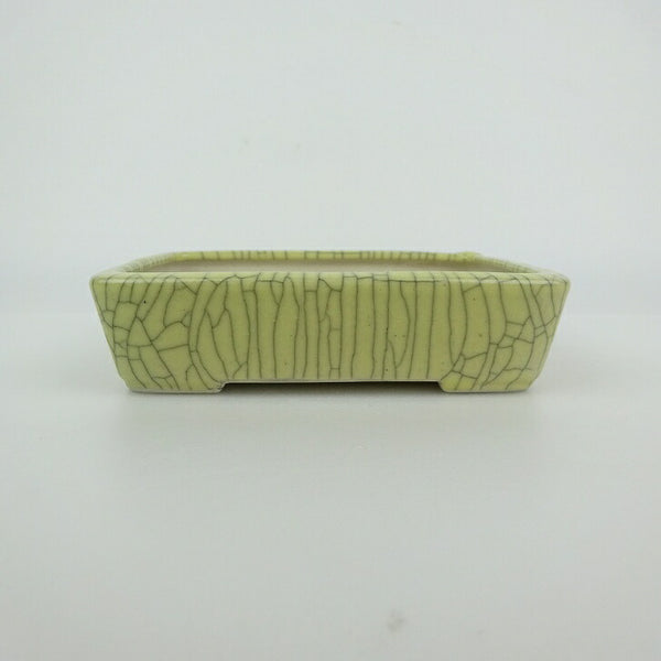 中古盆栽鉢 青香 小型 長辺 約 12.3cm 長方鉢 貫入 釉薬  中古鉢 j1198418606