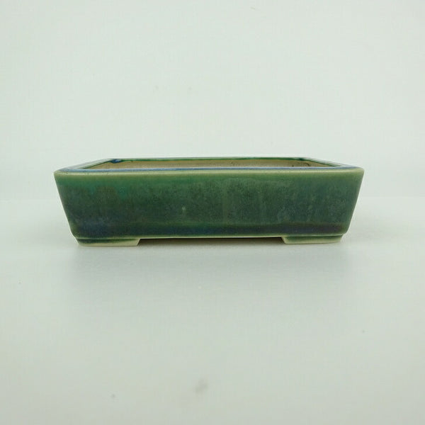 中古盆栽鉢 青香 小型 長辺 約 12cm 長方鉢 釉薬  中古鉢 j1198418157