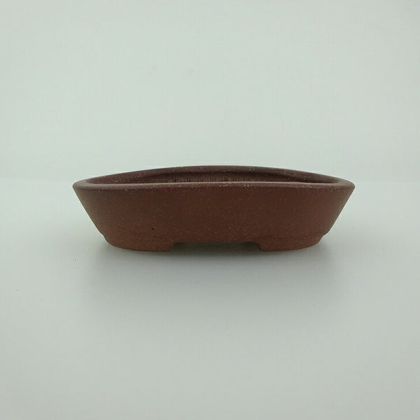 中古 盆栽鉢 青香 小鉢 長辺 約8.4cm 楕円鉢 泥物  中古鉢 v1198434990