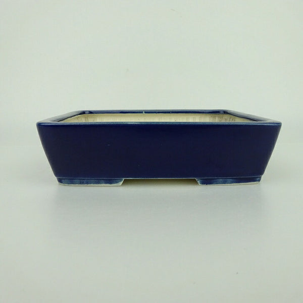中古盆栽鉢 青香 小型 長辺 約 14.8cm 長方鉢 釉薬  中古鉢 s1198419553