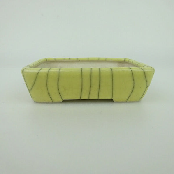 中古盆栽鉢 青香 小鉢 長辺 約9.5cm 長方鉢 貫入 釉薬  中古鉢 n1198414601