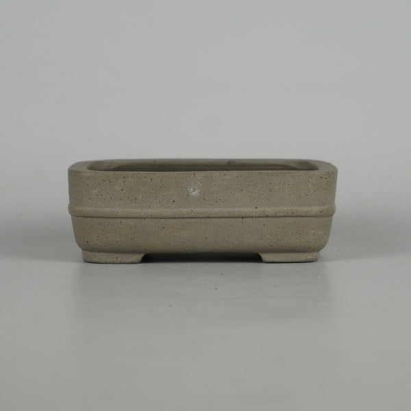 中古 盆栽鉢 峰輝堂 小型 長辺 約 10.8cm 長方鉢 撫角 中帯 泥物  中古鉢 1198408513