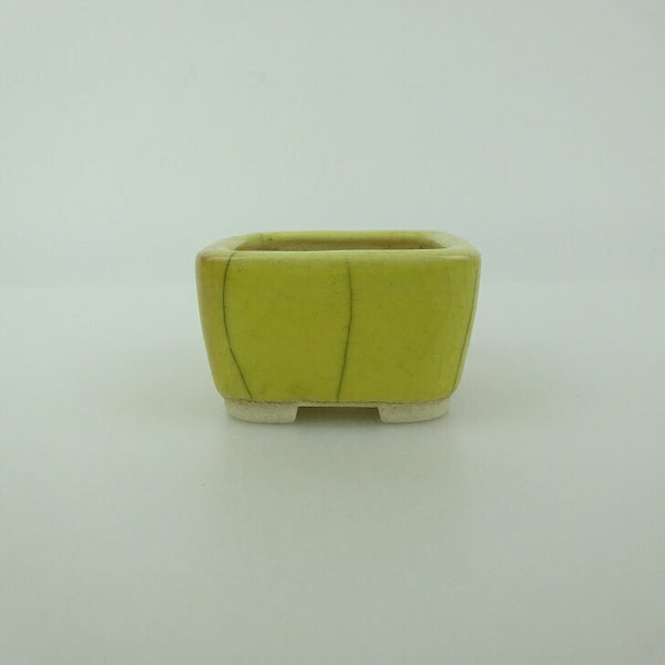 中古盆栽鉢 青香 豆鉢 長辺 約4.4cm 正方鉢 釉薬  中古鉢 u1198432102