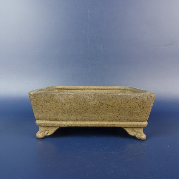 中古 盆栽鉢 常滑 旭清 小型 長辺 約 10.3cm 長方鉢 雲足 下帯 泥物  中古鉢 g1198417234