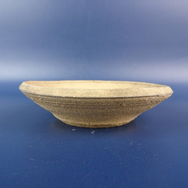 中古 盆栽鉢 青風 小鉢 長辺 約9.6cm 丸鉢 泥鉢 中古鉢 v1198442558