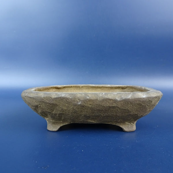 中古 盆栽鉢 万古焼 萬古 春山 小型 長辺 約 10.5cm 長方鉢 泥鉢  中古鉢 q1198416663