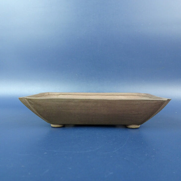 中古 盆栽鉢 青風 小型 長辺 約 12cm 長方鉢 隅入 泥鉢  中古鉢 r1198410161