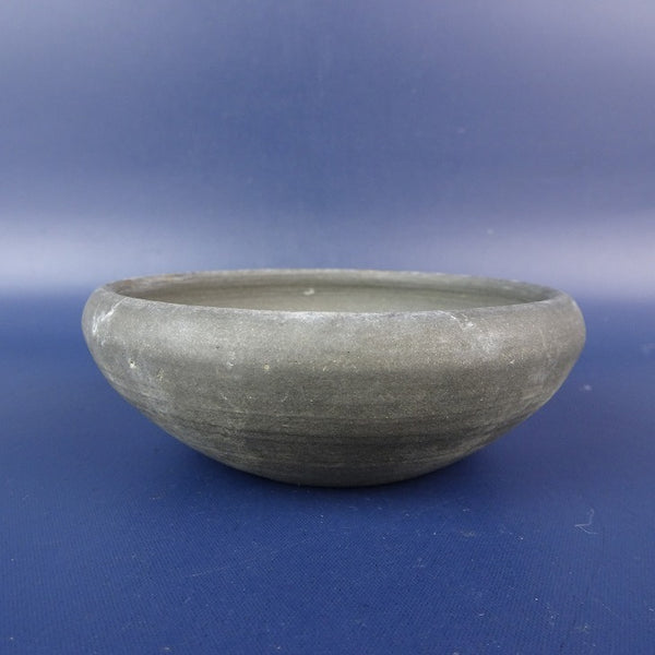 中古 盆栽鉢 青風 小鉢 長辺 約9.4cm 丸鉢 泥鉢 中古鉢 u1198425181