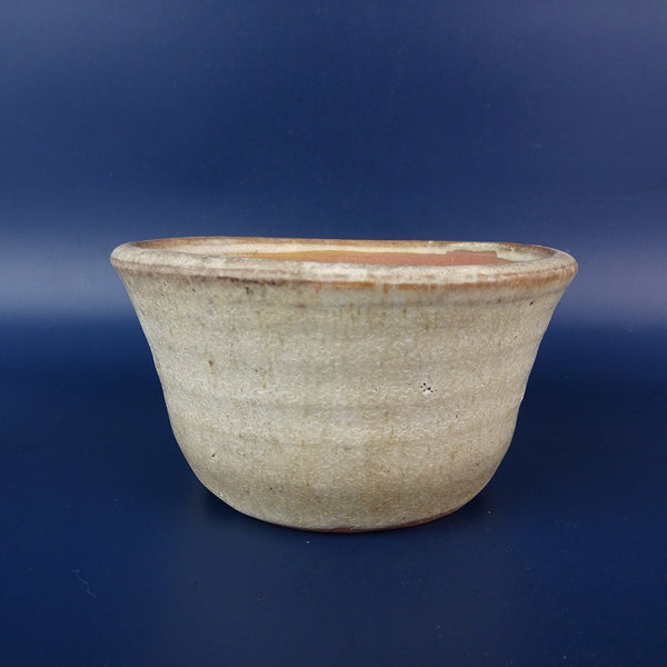 中古 盆栽鉢 青風 小鉢 長辺 約9.6cm 丸鉢 釉薬 中古鉢 m1198405895