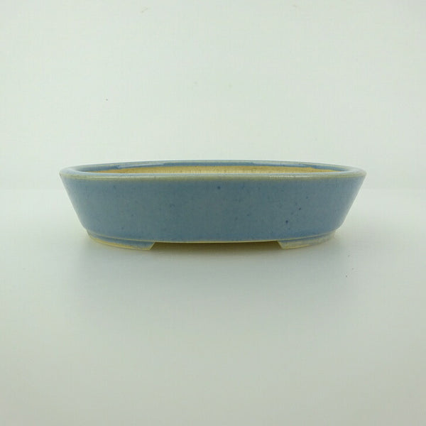 中古 盆栽鉢 青香 小型 長辺 約 12cm 楕円鉢 釉薬  中古鉢 w1198407135