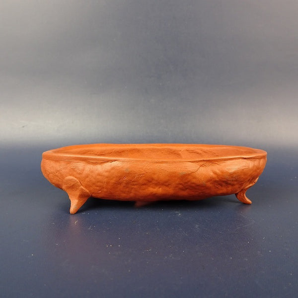 中古盆栽鉢 福専 小型 長辺 約 10cm 楕円鉢 泥鉢  中古鉢 1198400147